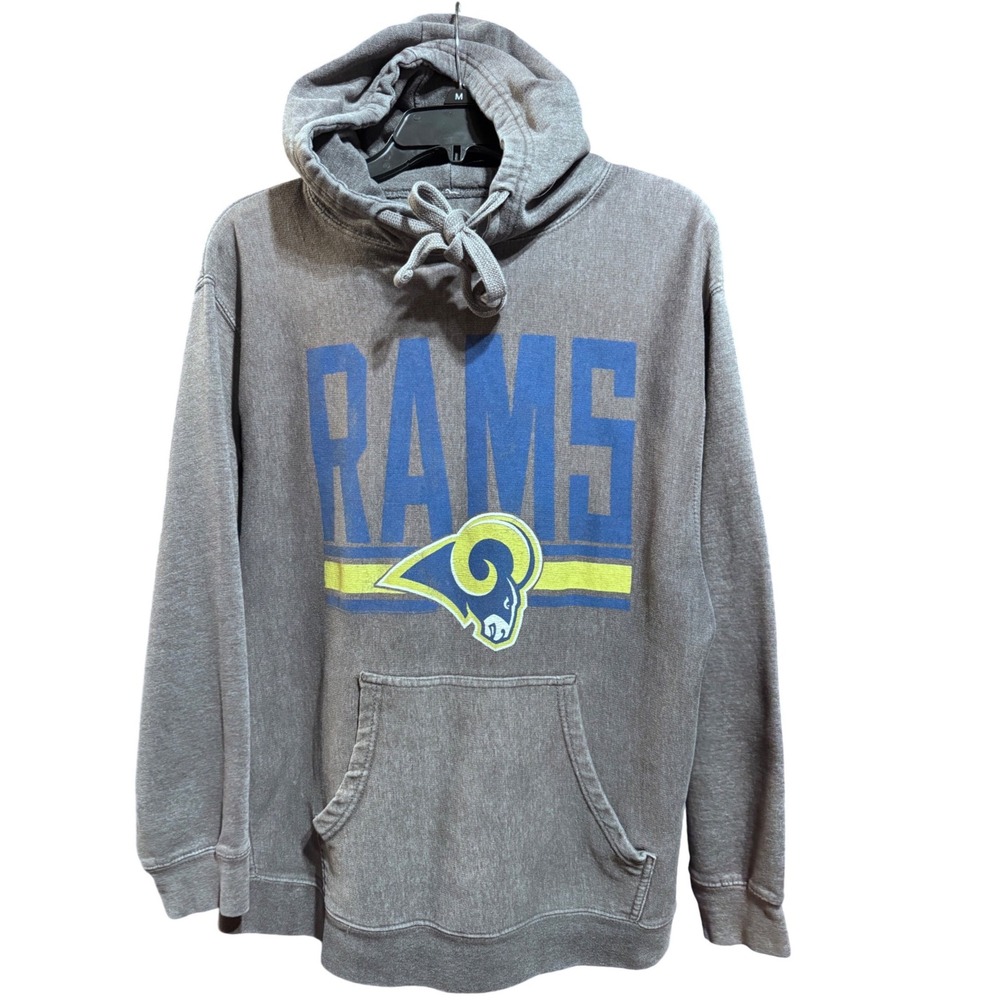 NFL Team Apparel Hoodie Mens Large LA Rams Graphic Gray Pullover Blokcore